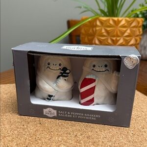 Holiday Time Snowman Salt and Pepper Shakers - White and Red